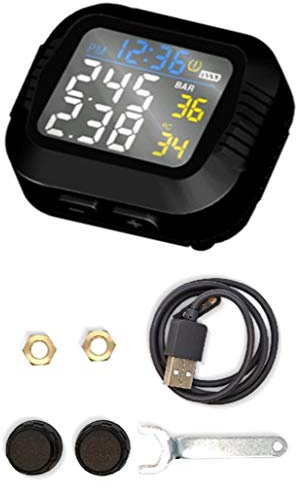 Ronlok Moto STAND di Monitoraggio della Pressione dei Pneumatici in Tempo Reale Sensore Esterno Schermo LCD Wireless Moto TPMS