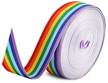 Sbivih Regenbogenband - Doppelseitige, Ripsband Dekoband für Kunsthandwerk, Hochzeit, Geburtstagsfeierdekoration, 10m/Rolle (20mm)