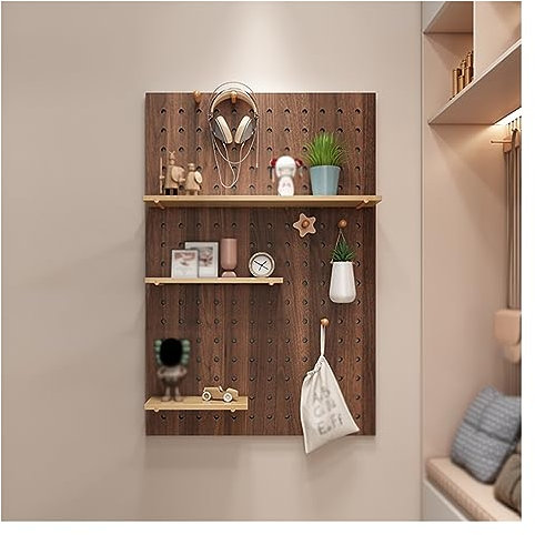Rangement mural en panneau perforé, panneaux d'organisation muraux en panneau perforé pour chambre à coucher, bureau, salle de bain, affichage mural, kit d'étagères combinées modulaires, pan
