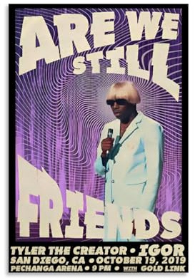 Eiebate Tyler The Creator Poster rap per stanza, decorazione artistica da parete per camera da letto, 30 x 45 cm