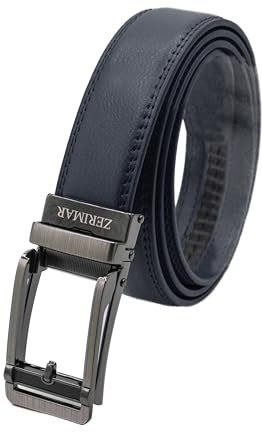 Zerimar, Cinturón para Hombre de Piel Vacuno Genuino, Grabado y Hebilla Trinquete Automático, Ancho 30mm, Ajustable y Fabricado a Mano, Accesorio para pantalones