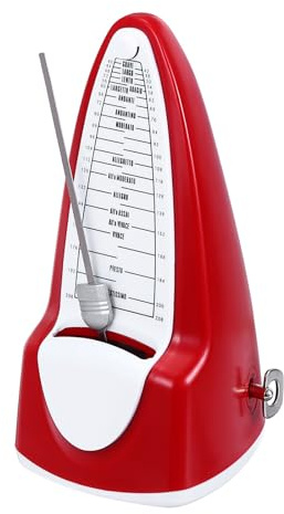 sourcing map Mechanical Metronome,High Accuracy Professional Musical Timer Universal Music Metronome for Piano Guitar Violin Ukulele Player,Dark Red