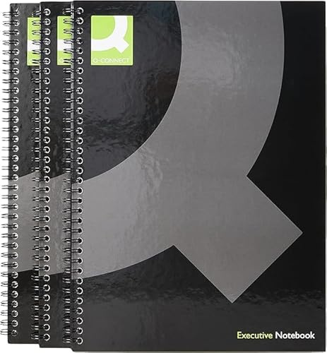 OS Smart Choice Hardback Wirebound Book A4 Black (Pack of 3) + FREE Highlighter (random colour)