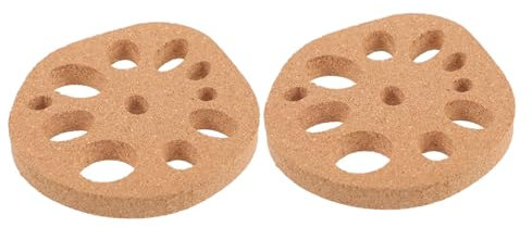 Happyyami 1 Juego Posavasos De Corcho Coasters Posavasos con Soporte Al Aire Papel Pintado De Corcho Portavasos Manteles De Light Brown 2 Piezas