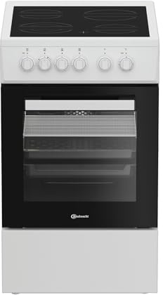 Bauknecht Standherd B5V5KMW / Umluftbackofen mit 6 Funktionen/Kochfeld mit 4 Kochzonen/Hydrolyse-Reinigungsfunktion/Garraumvolumen 60 Liter/weiss