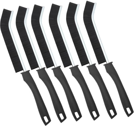 6 Pezzi Spazzola Pulizia, Spazzola Per Pulizia Fessure, Spazzola Per Fessure Strette Con Setole Dure Spazzola Multifunzionale Manico Lungo, Per Cucina, Bagno, Scanalature Di Porte E Finestre