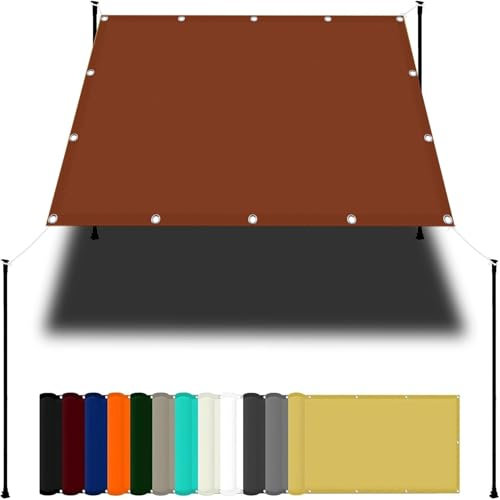 Telo Ombreggiante 3 x 3 m Protezione UV 95% Vele Parasole Impermeabile Dimensioni Personalizzabili per Giardino, Terrazzo e Balcone, Rosso Ruggine