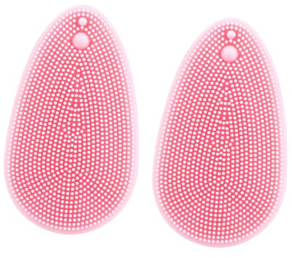 EPIGEIST 2 Stück-pack Silikon Gesichtsreinigungsbürste Klein Tiefenreinigend Antibakteriell für Frauen Gesichtsmassage Rosa mit Ergonomischem Griff