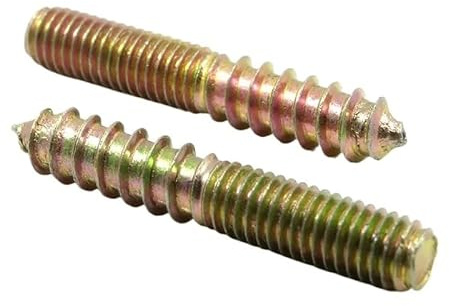 XUXPFJ M4 M5 Stockschraube Holz-Metall-Dübel Doppelseitige Möbelbefestigung Selbstschneidende Schrauben Holzgewindebolzen 30 Stück(M5X50)