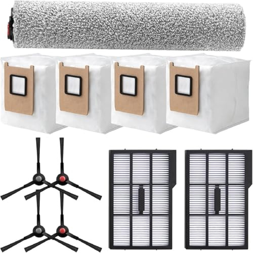 Fanxinzttc 11 Pcs Accessories Kit for Eufy E28 Omni / E25 Omni Vacuum Cleaner, Accessories Parts 1 Main Brush, 4 Side Brushes, 4 Dust Bags, 2 Filters