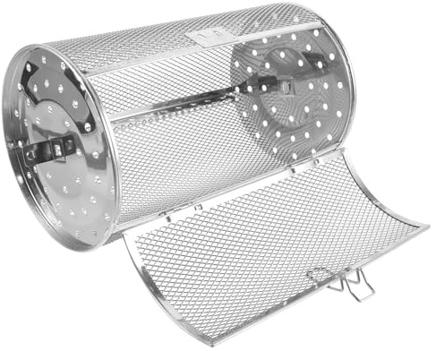 ZUNOXAZ Panier Gril INOX Rotatif pour Barbecue et Friteuse à Air Chaud, Panier à Rôtir 360°, Accessoire Cuisson Multifonction pour Fruits Secs, Légumes, Viandes