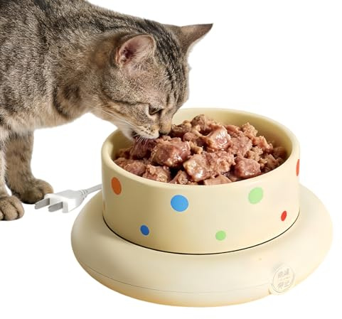 Beheizte Katzenschüssel | Leise Thermische rutschfeste Großvolumige Heizschale Für Wasser - Heizschüssel Für Haustiere Zum Trinken | Für Zuhause Wohnheim Wohnung Wohnzimmer