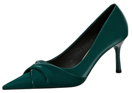 Scarpe Donna con Tacco Alto con Tacco a Spillo 7 cm Punta Verde Vintage Pumps per La Ragazza Matrimonio-Numeric_42
