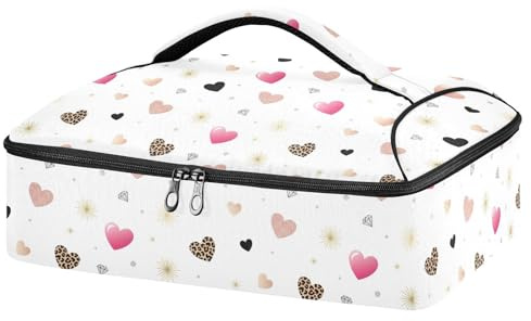 JUMBEAR Porta lasagne isolato a forma di cuore per San Valentino, per cibi caldi o freddi, per feste potluck, picnic, spiaggia, adatta per pirofile da 22,9 x 33 cm
