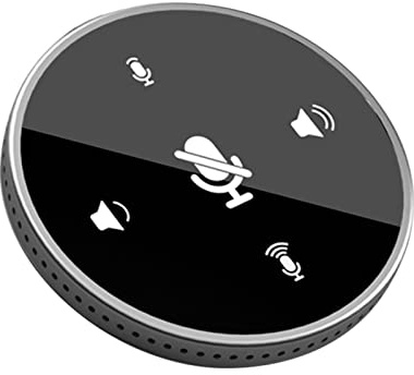 360 Omnidirectional Computer Conference Microphone with Built-in Speaker USB Type-C Cable for Meeting Live Streaming Game Call Video Noise-Canceling HD Audio Touch-Sensor Buttons Plug Play Metal Disc