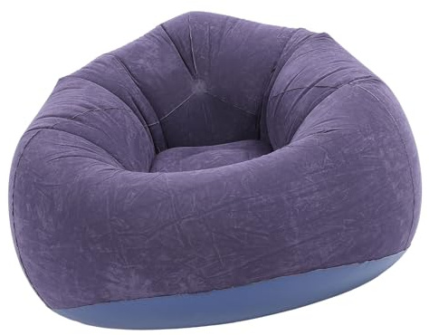 Kelawoly Aufblasbarer Loungesessel, Tragbares Aufblasbares PVC-Sofa mit Weichem Beflockungsmaterial für den Innen- und Außenbereich, 80 Kg Tragkraft für Wohnzimmer, Schlafzimmer, Büro und Reisen