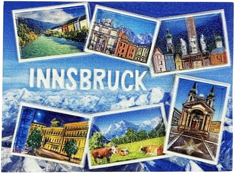 Souvenir Kühlschrankmagnet – Innsbruck Sehenswürdigkeiten Collage – Reiseandenken & Geschenkidee