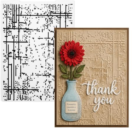 3D Textured Embossing Folder for Card Making, Dot Background Embossing Folders Line Frame DIY Template Mold for Scrapbooking, Photo Album, Paper Craft Decoration