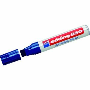 Edding Permanentmarker 850 blau - Meißelspitze, Wasserfest für Papier, Karton - Stift, Marker