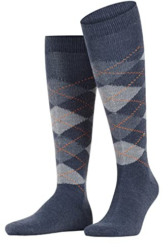 Burlington Preston M KH caliente y suave largo estampado 1 par, Calcetines largos Hombre, Azul (Orion Blue 6221), 40/46 EU