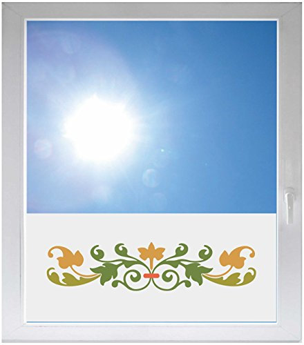 INDIGOS UG - Fensterfolie Blickdicht Ornament tribal - 800x500 mm - Sonnenschutzfolie Fenster - Sichtschutzfolie Fenster Bad, Küche, Fenster, Milchglasfolie