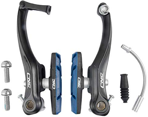 Chooee 1 Paio Freni V-Brake per Bici, Set di Freno V Brake Anteriore e Posteriore,Nero/Blu