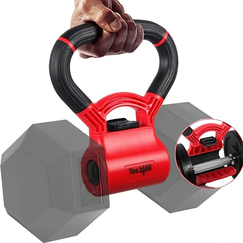Yes4All D8FC Kettlebell Griff, Rot/Schwarz, Hantel-Konverter