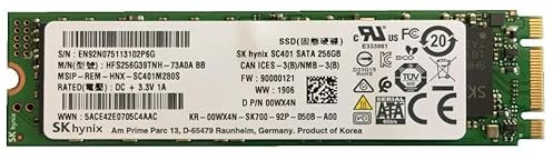 Dell 256GB, SSD, SATA3, M.2, 22mm/80mm/2.23mm, (SG6, Class, 0VFR5T (22mm/80mm/2.23mm, (SG6, Class 20) 0WX4N, 256 GB, 6 Gbit/s)