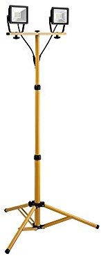 Faretto telescopico treppiede DOPPIO LED 30W 5400 LUMEN 220V IP65 VB serie LDT-30W2 portatile da cantiere con spina Schuko e CE