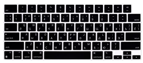 WYGCH Russische Tastaturabdeckung für MacBook 2025–2022 Air 13,6 Zoll, 15 Zoll, M4, M3, M2, A3240, A3241, A3113/A3114/A2681/A2941; 2025–2021 Pro 14 Zoll, 14,1 Zoll cm M4 M4 3 M2 M1 Pro/Max A2918/A2992