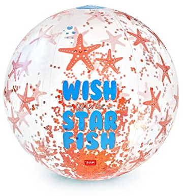 LEGAMI - Aufblasbarer Strandball mit Glitzer, 40 cm, Starfish