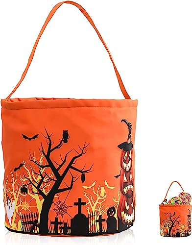 OneNine Halloween Süßigkeit Beutel, Leuchtend Halloweens Tasche, Hallowee Korb Für SüßIgkeiten, 3 Beleuchtungsmodi, Süßes oder Saures, Halloweens Home Party Decor