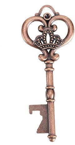 Bierflaschen-Öffnungswerkzeug, Retro-Zinklegierung, Schlüsselförmiger Bierflaschenöffner Mit Etikett, Kartengarn, Flaschenzubehör Für Hochzeitsgeschenkparty(50pcs/Red Copper Color )