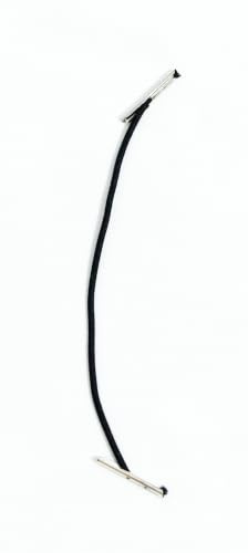 Schwarze elastische Schatzanhänger, 100 mm, silberfarben, Metallverschluss (250 Stück)