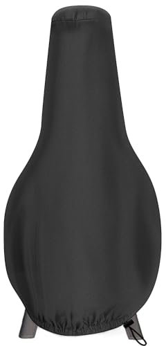 Chiminea Cover,Waterproof Fire Pit Chimenea Cover Heavy Duty 600D Oxford Protective Outdoor Garden Fireplace Covers Fits 48 X 12 X 24 Inch, Black
