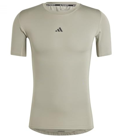 Adidas Herren Techfit Compression Training T-Shirt, Silver Pebble, XL