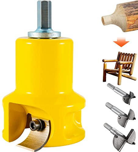 VEVOR Tenon Cutter, 1.5 / 38 mm Diameter, Premium Aluminum & Steel Log Furniture Cutter, with Dual Curved Blades & Button Screws Home Master Kit, Commercial Woodworking Tool for Home Beginner DIY