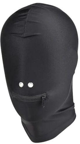 KINKWERK Kopfmaske mit Zipper für den Mund | Vollmaske für Mann & Frau | Atmungsaktive Nasenöffnung | Perfekte Anpassung der Vollmaske | Intensiviert Sensorik | für BDSM entwickelt
