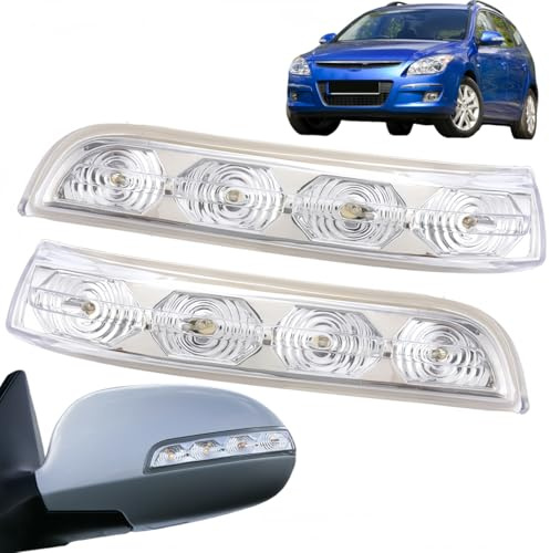 HHAWYY Links Rechts Außenspiegel Blinker für Hyundai i30 2009-2017, Blinkerersatz, Inkl. Glühlampengläser, 876142L600 87623A5000,right-2009-2012