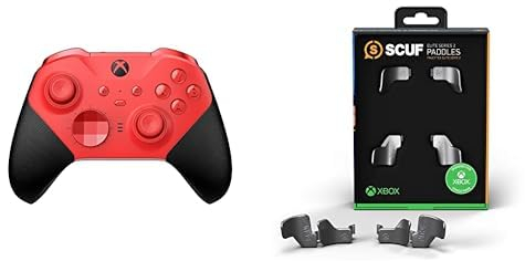Xbox Elite Bluetooth Wireless Controller Series 2 - Core Edition (Red) + SCUF Elite Series 2 Paddles for Elite Series 1 & 2