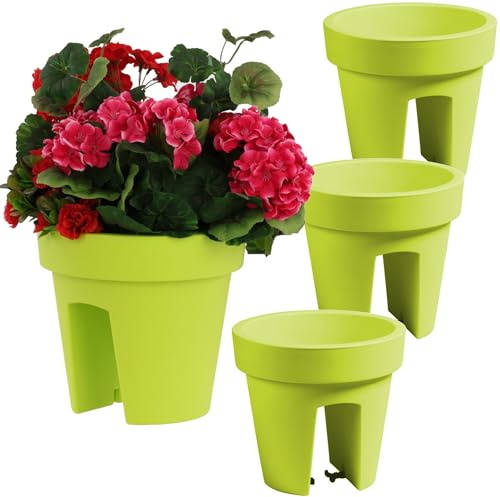 botle Uppsättning av 3 stycken balkonglådor blomlåda, räckslåda balkonglåda, räckmatta ø 24,5 cm | 5 l lime balkong, blomlåda oval