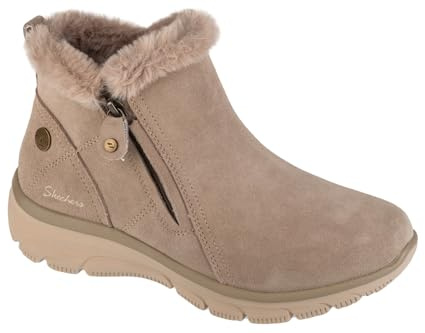 Skechers Easy Going High Zip 2 168042-TPE Chaussures d'hiver pour femme Bottes de neige en daim taupe/fourrure, beige, 38 EU