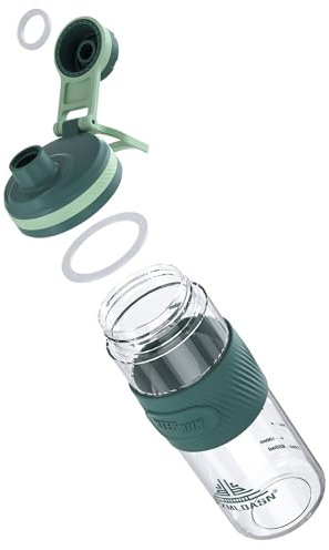 PZMLOASN Bottiglia shaker per miscele proteiche, super cremoso per il fitness, 650 ml, durevole, a prova di perdite (verde)