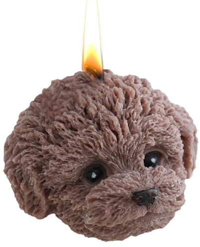 Fukamou Niedliche Hundekerze, Kerzen In Tierform - Süße Hundekopf Sojawachs Deko Kerze,Rosenduftkerze Für- Geburtstag, SPA, Hochzeit, Valentinstag, Jubiläumsfeier