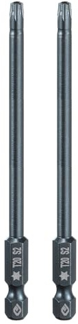 QUARKZMAN 2pz Punte Cacciavite Torx T20 1/4 Esagonale 4 Lunghezza Acciaio S2 Magnetica 6 Punti Punte Cacciavite Industriale di Sicurezza Star con Foro Testa Torx