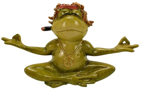 Online Fuchs Gartenfiguren Yoga Frosch für Garten, Heim oder Büro - Deko Figuren wetterfest, für den Außenbereich geeignet (Meditationsfrosch groß)