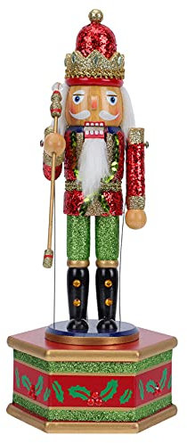 Amosfun 1 Boîte boîte à Musique Douane Trousses Musical opération Casse-Noix boîtes décoratives Decoration Noel Decoration de Noel Nutcracker Décor de Noël Accessoire de fête Le Fer Rouge