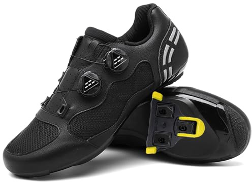 PENXZT Herren Fahrradschuhe Rennradschuhe Kompatibel mit Peloton SPD ARC Look Delta Cleats Reitschuhe Rennrad Schuhe Draussen,Schwarz,36 EU
