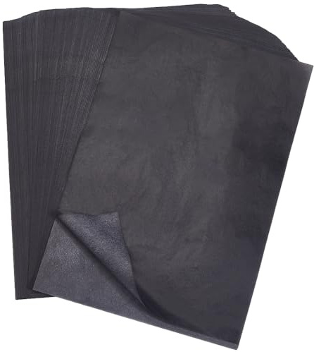 SOFPLATE 100 hoja de Papel de Transferencia Negro de 11.7 x 8.3 pulgadas Papel de Calco de Carbono Rectángulo de Grafito Lienzo Páginas de Transferencia para Manualidades Accesorios para Bricolaje Car