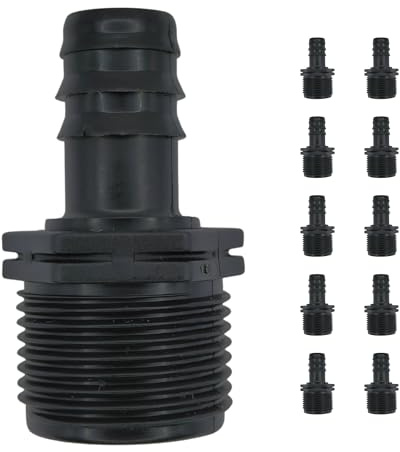 IBRIQO® Lot de 10 raccords mixtes filetés 3/4 - Tuyau 16 mm - Arrosage goutte à goutte, jardin, plantes, terrasse, arroseurs, brumisateurs, diffuseurs